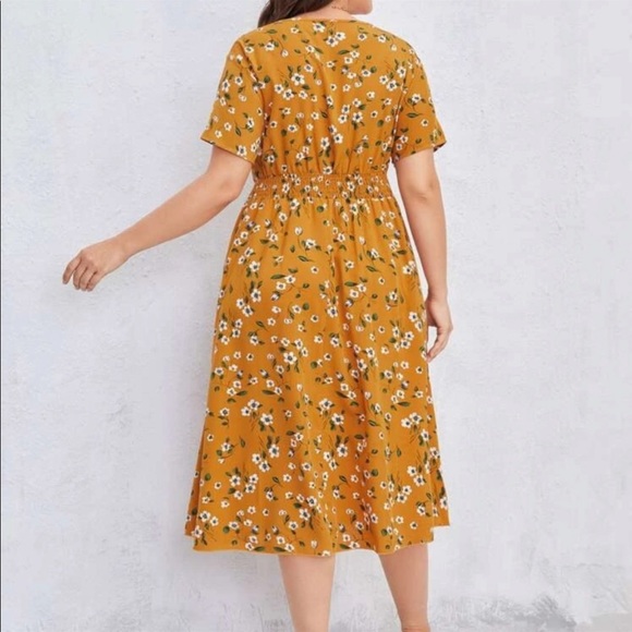 Boho Plus Size Floral Print A Line Dress - Picture 7 of 14